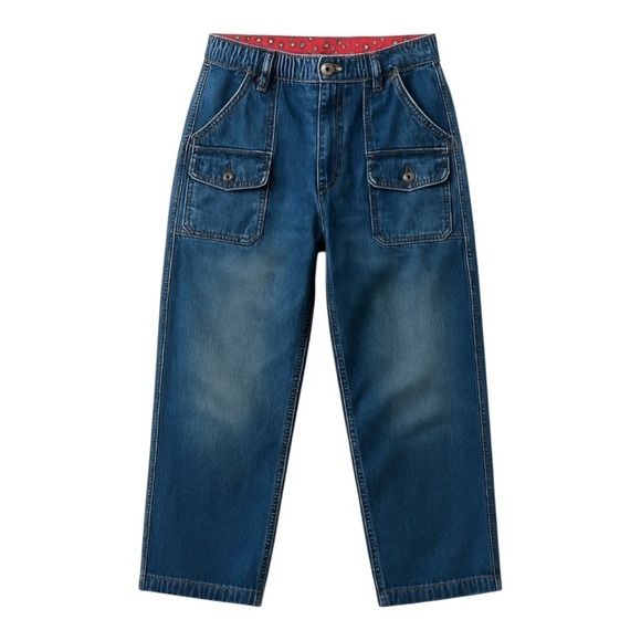 Vintage OshKosh High Rise Utility Jeans Straight Leg Workwear Denim 34 X 29 - Picture 2 of 14